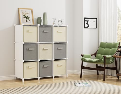 HOMIDEC 9 Cube Storage Organizer, Cubes Shelves for Living Room, Bedroom, White - color: White, size: Large