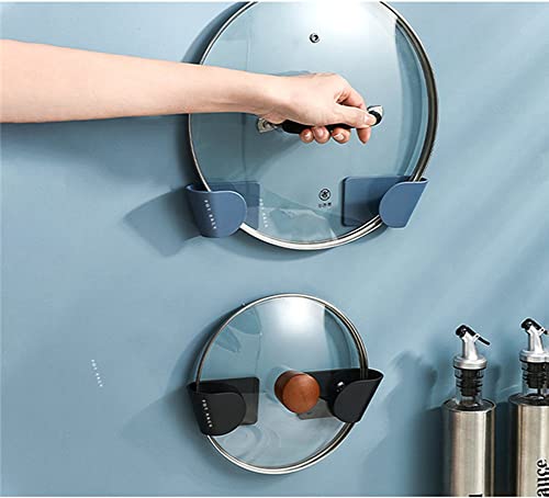 6 Pairs of Wall Mount Pot Lid Organizer, Adjustable Cabinet Door Pan Lid Organizer, Pot Lid Holder Hangers for Kitchen Wall Mount (Blue) - color: Blue