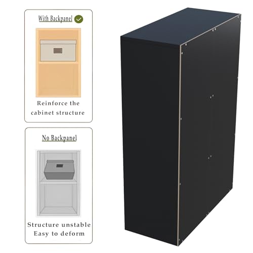 OSCHF 6-Cube Storage Shelf Bookcase - Wooden 3-Tier Floor Standing Open Bookshelf for Home and Office, Display Cabinet, Black - color: Black, size: 6-Cube