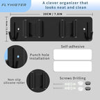 Broom and Mop Holder Wall Mounted, Heavy-Duty Stainless Steel Storage Rack with 2 Racks & 2 Hooks,Broom Organizer for Kitchen,Bathroom,Garage,Garden（BLACK - color: BLACK-2 Racks2 Hooks