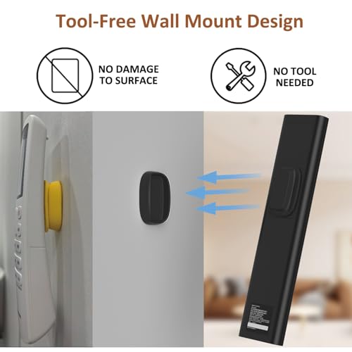 Tiizze 5 Pack Upgraded Magnetic Remote Control Holder Wall Mount - Enhanced N52 Magnets & Stronger Adhesive, No-Drill Remote Organizer for TV/Fan/AC Remotes - color: Black