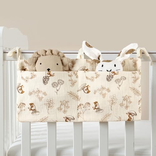 Baby Bedside Hanging Bags Storage Organizer Milk Bottle Toy Crib Baby Nappy-Bag Bed-Bunk Organizing Bag - color: Squirrel
