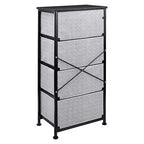 Amazon Basics Fabric 4-Drawer Storage Organizer Unit for Bedroom Closet, Black - color: Black