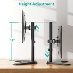 WALI Single Monitor Stand up to 32 Inch Screens, Freestanding Single Monitors Arm Desk Mount, Universal VESA Monitor Mount 75x75/100x100mm, Adjustable Height and Angle (MF001), Black - size: Single, style: Free-Standing