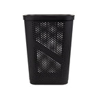 Mind Reader Slim Laundry Hamper with Lid, 60L Clothes Basket, Ventilated Plastic, Black - color: Black, size: Single
