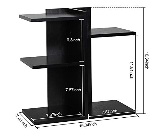 PAG Wood Desktop Shelf Small Bookshelf Desk Supplies Organizers and Accessories Storage Display Rack Office Decor for Women, Black - color: Black, size: Style 5