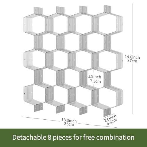 Honeycomb Separator Adjustable Drawer Organizer Divider for Underwear Belt-Scarf Socks Organizer (Gray(4pcs)) - color: Gray(4pcs)