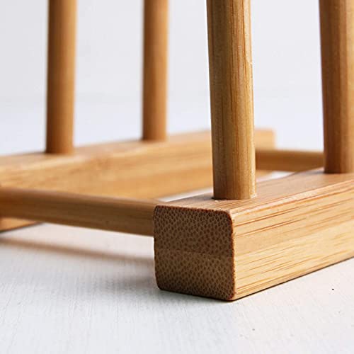 Kunovo Bamboo Dish Rack,Pot lid/Plate/Cutting Board Organizer for Kitchen cabinets,Bottle Drying Holder - color: 3g
