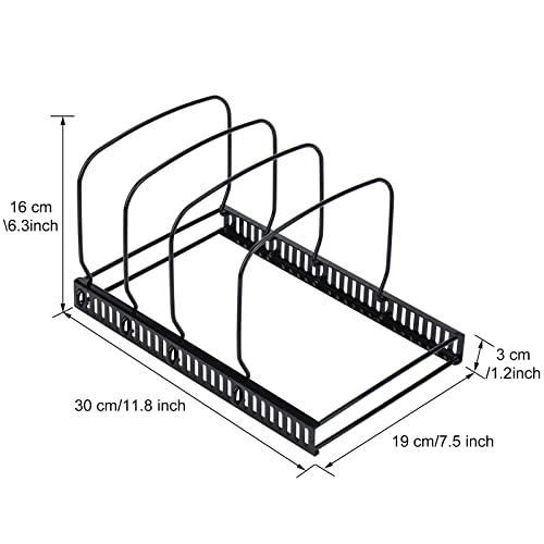 Toplife 10+ Bakeware Organizer Rack for Kitchen Bakeware, Cookware, Dinnerware, Cutting Boards, Plates, Pot and Pan Lids (Black) - color: Black, size: Bakeware Organizer