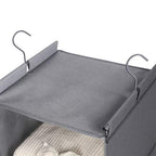 MAX Houser 4-Shelf Hanging Closet Organizer, Space Saver, Cloth Hanging Shelves with 2 Side Pockets, Foldable (Grey) - color: Grey-2
