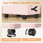 Optish Pink Laundry Basket with Wheels, Dorm Room Essentials for Girls, 90L Rolling Laundry Hamper with Wheels and Removable Mesh Bag for Clothes, Bedroom, Bathroom, College - color: Pink