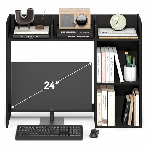 Furinno Classic Desk Shelf, 5-Shelf Desktop Hutch, Book Shelf, 3-Tier Desk Organzier, for Office Supplies, Office Desk Accessories, for Home Office, College, Dorm, White - color: Espresso, size: 5 Shelves