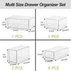 Acrylic Makeup Organizer, 10 Drawers Clear Storage Organizer Desktop Stackable Storage Drawers, Plastic Organizer Bins for Makeup, Stationery, Cosmetics, Vanity, Bathroom,Cabinet,Pantry Office Desk - style: 10 Drawers