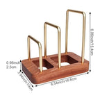 Chopping Board Rack with Wood Base Multi Layer Lid Holder Baking Pan Storage Organiser Cabinet Accessory for Home Kitchen - size: 16.6*10*15.4cm