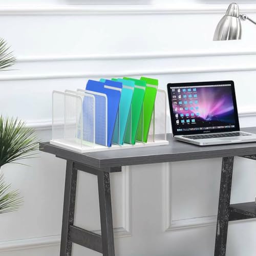 Kuntine.B Desk File Organizer Upright Mesh Desktop Organizer File Sorter Office Organization File Holder for Home, Office & Classroom (Silver, 2 Pack 7-Section) - color: Silver, size: 2 Pack 7-Section