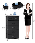 Crestlive Products Vertical Dresser Storage Tower - Sturdy Steel Frame, Wood Top, Easy Pull Fabric Bins - Organizer Unit for Bedroom, Entryway, Closets - 6 Drawers (Black) - color: Black, style: 6 Drawers