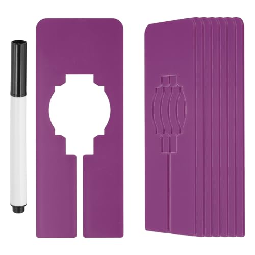 PATIKIL 16 Pcs Rectangle Clothes Dividers, 5 Inch Blank Clothing Rack Divider Sorting Clothes Size Reusable Wardrobe Hanger Separator with Pen, Purple - color: Purple