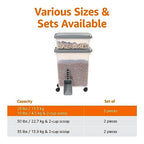 Amazon Basics 3-Piece Airtight Pet Food Storage Container Combo with Scoop, BPA Free, Removable Wheels, 33 QT + 12 QT - size: 45 QT (33 QT + 12 QT)