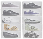 Greenco Clear Foldable Shoe Storage Boxes, 10 Pack. Stackable Heavy Duty Plastic Shoe Storage Boxes, Shoe Box Organizers - size: Pack of 10