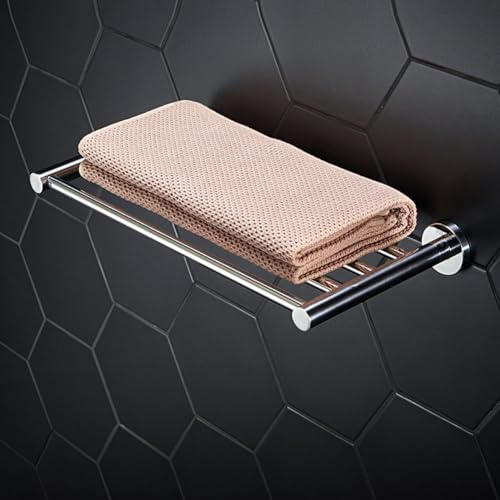 20 Inch Bathroom Towel Rack, Hotel Style Towel Racks for Bathroom Wall Mounted, Modern Towel Bar Rack, 2-Tier Towel Shelves, Polished Chrome - color: Polished Chrome, size: 20 Inches