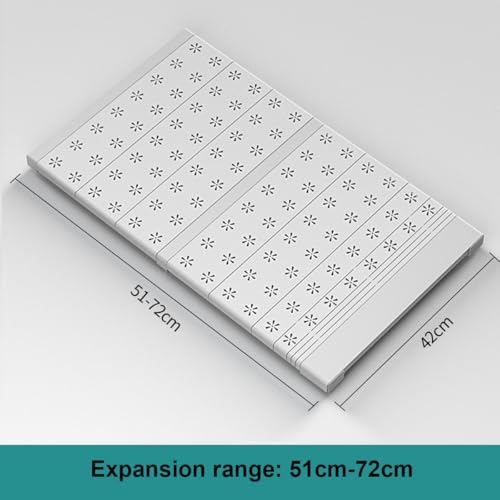 Expandable Closet Shelves Organizers, Heavy Duty Adjustable Wardrobe Tension Shelf Rod DIY Cabinet Holders Storage Rack Divider Separator for Kitchen Bathroom Bedroom Garage - color: Width 42cm, size: Length 51-72cm