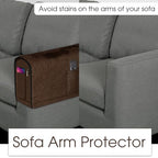 Joywell Linen Armrest Covers for Living Room Anti-Slip Sofa Arm Protector for Dogs, Cats, Armchair Slipcover for Recliner with 4 Pockets for TV Remote Control, Phone, Set of 2, Dark Brown