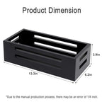 Black Bathroom Basket Wooden Toilet Tank Paper Basket with Handles-Black Decor Box-Home&Bathroom Storage Organizer