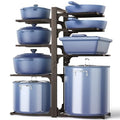 ORDORA Pots and Pans Organizer under Cabinet, 20.8" Height Heavy Duty 120LBS Pots Pans Organizer Rack for Cabinet 8-Tier Adjustable for Big Stockpots, Dutch Oven, Cast-iron Pan, Heavy Cookware, Bronze - size: L-21"H-HeavyDuty-Bronze