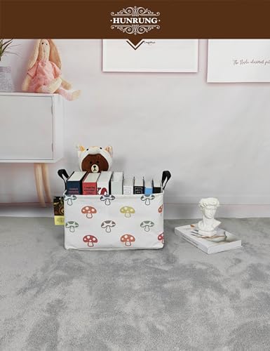 HUNRUNG Rectangle Storage Basket Cute Canvas Organizer Bin for Pet/Children Toys, Books, Clothes Perfect for Rooms/Playroom(REC-Color Mushroom) - color: REC-Color Mushroom