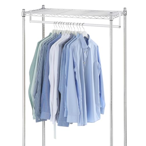 Threehoney 2 Pack Wire Shelving Garment Hanger Bar Wire Shelving Accessories Industrial Closet Clothes Rods for Home Retail Store(White,48 Inch) - color: White, size: 48 Inch