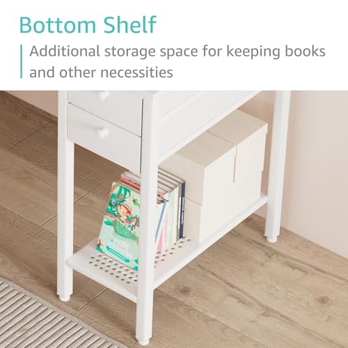 Lufeiya White Small Desk with Drawers - 40 Inch Computer Desk for Small Space Home Office, Modern Simple Study Writing Table PC Desks - color: White, size: 40 inch