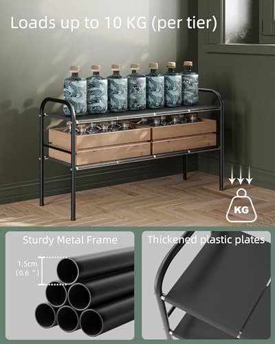 NETEL 2 Pack Under Sink Organizers and Storage,Expandable Under Cabinet Organizer Shelf with 8 Removable Panels,Expandable Shelf for Cupboard,Kitchen,Bathroom,Shoe Storage Rack - size: 8 Panels-2 Pack