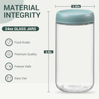 NETANY 6-pack 24oz Glass jars with Airtight Lids, Overnight Oats Containers with Lids, Wide mouth Mason Salad jars, Glass Food Storage Containers for Snacks Yogurt Spice Sugar - color: Multicolor-6pack-24oz