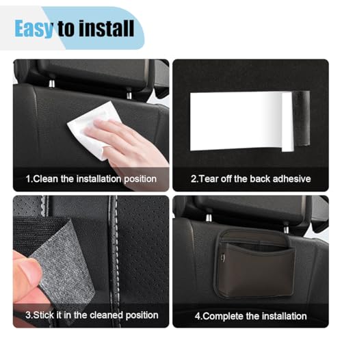 Car Seat Side Storage Pocket, Leather Car Side Pocket Organizer, Auto Console Organizer Bag for Door, Window, Universal Car Organizer Accessories for Phone, Keys, Cards, Sunglass (Brown) - color: Brown