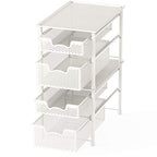 Simple Houseware Stackable 2 Tier Sliding Basket Organizer Drawer, White - color: White, size: 2-Tier