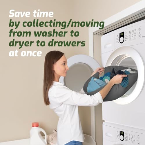 Laundry Turtle Collapsible Laundry Basket | Revolutionary Foldable Laundry Hamper | Innovative Laundry Basket for Dirty Clothes Washing & Dryer Removal Portable Laundry Grabber (Grey, Large) - color: Grey, size: Large