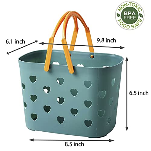 Anyoifax Portable Shower Caddy Tote Plastic Storage Basket with Handle Box Organizer Bin for Bathroom, Pantry, Kitchen, College Dorm, Garage - Blue - color: Blue, size: 1 Pack