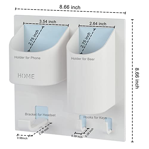 Bedside Shelf Organizer,Stick On Adhesive Wall Mounted Floating Shelf Holder for Phone,Headset,Reading Glasses,Remote Control - Good for Home,Dorm,Bedroom,Office (Vertical Type/White) - color: Vertical Type/White