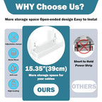 Under Desk Cable Management Tray, No Drill Mesh Desk Cable Tray, Wire Management Tray Cable Management Rack, Wire Organizer and Cable Management Box (White) - color: 1Pack-White (15.3'')