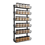 SWOMMOLY Adjustable Wall Mount Spice Rack, 6-Tier Dual-use (Multi-use) Organizer, Black - color: Black, size: 6-Tier