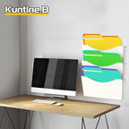 Kuntine.B 3 Pack White Single Pocket File Holder Hanging Wall Organizer, Wall Mount Mails Magazines Organizer for Office and Home