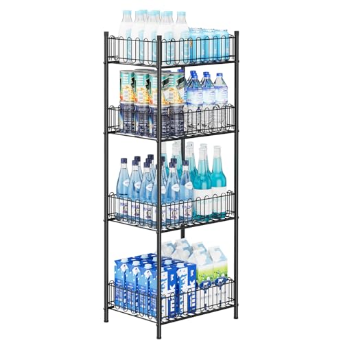 OYEAL Water Bottle Storage Holder 4 Tier Can Organizer for Pantry, Large Capacity Soda Can Organizer for Kitchen Party Organizers and Storage, Tumbler Mug Cup Holders - size: 4-Tier