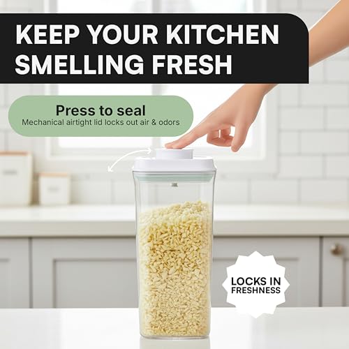 Bop Top Airtight Food Storage Containers with Lid 10.5 Cups / 84 oz | Kitchen Canister Sets | Air Tight Pantry Container | Pop Top Dry Food Storage Containers for Snacks, Sugar, Flour, Baking, Pasta - color: 84 oz