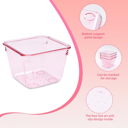 Kitchen Desk Drawer Organizers Storage for Office, Small Acrylic Vanity Trays Makeup Organizer for Drawer Bathroom Plastic Make up Organizers 25 Pcs Pink - color: Pink
