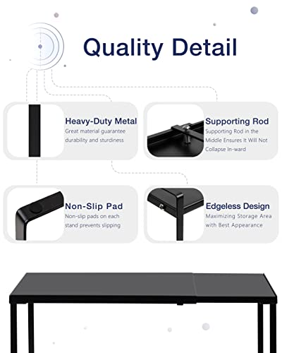 Nxconsu Cabinet Shelf Expandable Organizer Riser Rack for Kitchen Pantry Cupboard Under Sink Countertop Home Organization Extra Storage Space Saver Heavy Duty Metal Edgeless Design Black - color: Black, size: 8.26’’D * 14.56-24.6’’W * 8.46’’H