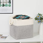 Bidtakay Fabric Basket Set - Large Square Organizer Bins, 13x13, Set of 3, White & Grey - color: White&Grey, size: 3 Pack-L Cube-13x13x13 In