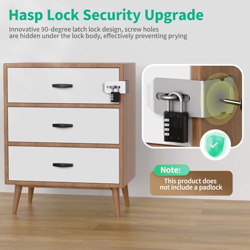 90 Degree Hasp Latch, Heavy Duty 304 Stainless Steel Padlock Hasp Lock for Right Angle File Cabinet, Desk Drawer, Tool Box, Mailbox, Bookcase (Silver-4pcs) - color: Silver-4pcs