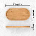 Bamboo soap Dispenser Tray, Bathroom Countertop Tray Kitchen Tray Bamboo T ray Sink T ray Dresser Jewelry Ring Dish, Comestic Holder Bathtub Organizer, Ideal for Jewelry, Cosmetics, and Small Items - style: ellipse