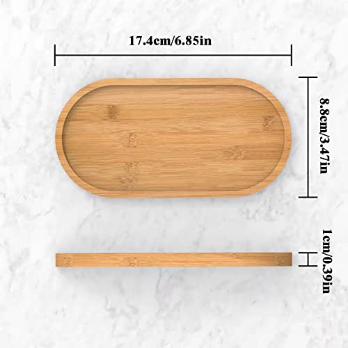 Bamboo soap Dispenser Tray, Bathroom Countertop Tray Kitchen Tray Bamboo T ray Sink T ray Dresser Jewelry Ring Dish, Comestic Holder Bathtub Organizer, Ideal for Jewelry, Cosmetics, and Small Items - style: ellipse