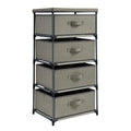 Juvale 4-Tier Dresser for Bedroom - 16.5 in x 13 in x 33 in, Light Gray Fabric, 4 Drawers - Narrow Closet Storage Drawers & Organizer - Steel Frame & Easy Assembly - color: Light Gray